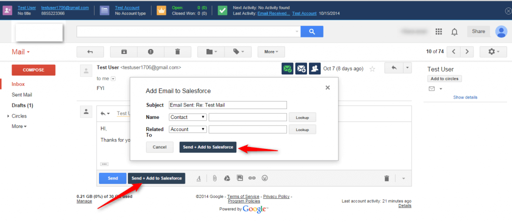 appexchange gmail entegrasyon